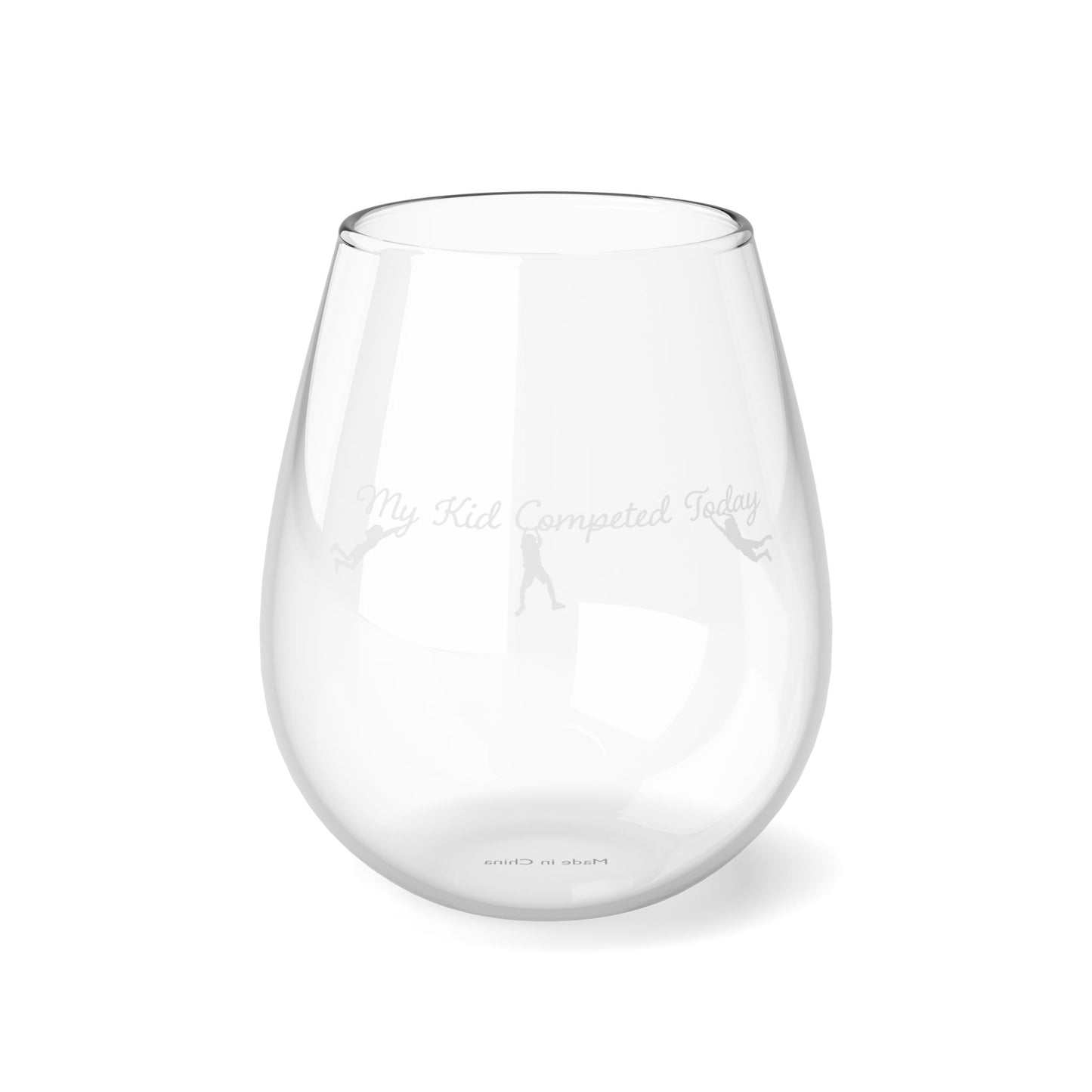 My Kid Competed Today - Ninja themed Stemless Wine Glass, 11.75oz